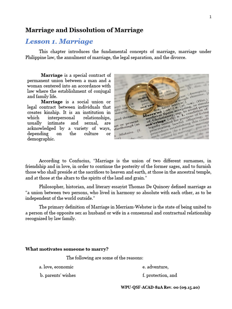 Marriage Concepts & Types Explained | PDF | Annulment | Divorce