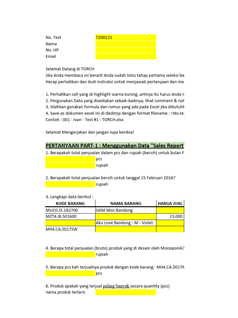 Ujian Seleksi TORCH Test #1 | PDF | Ilmu Sosial | Seni