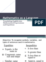 2.2. Mathematics As A Language Part 2