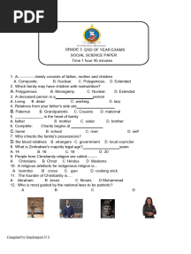 Grade 3 Social Science End of Year Paper 1 2022