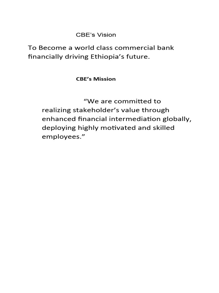 CBE Vision, Mission, and Core Values | PDF | Analytics | Business