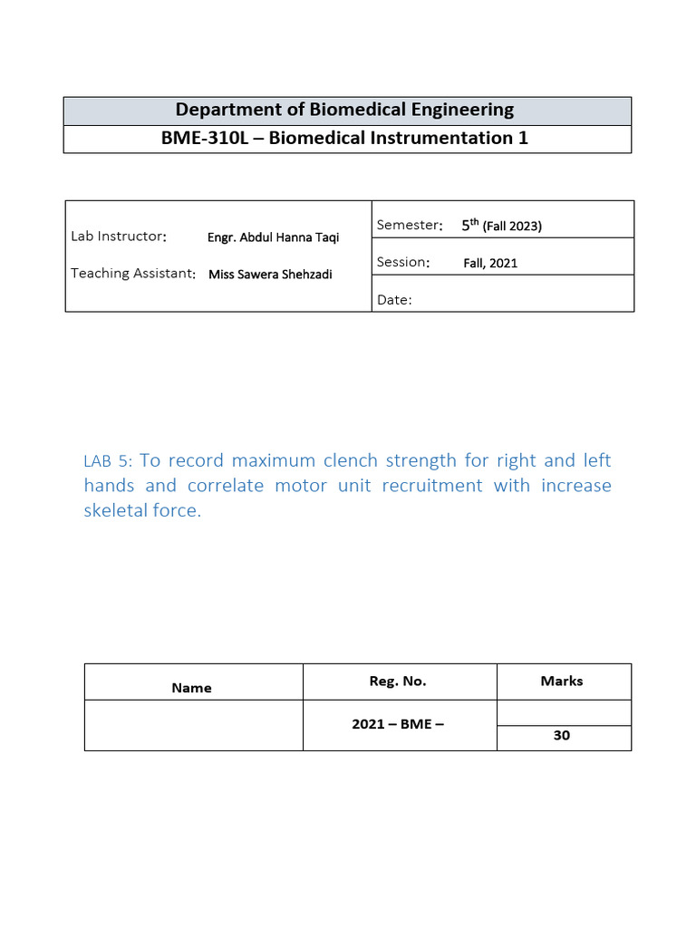 Electromyography and Grip Strength Lab | PDF | Electromyography ...