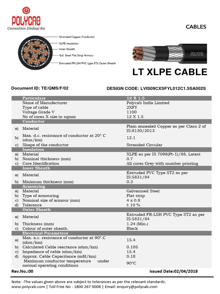 PVC ST2 Cable Properties Overview | PDF