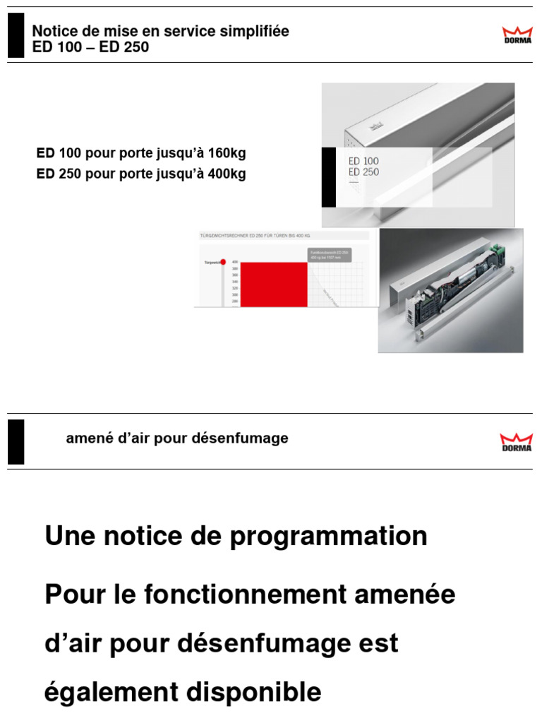 Mise en service ED 100 et ED 250 | PDF | Interrupteur | Électrotechnique