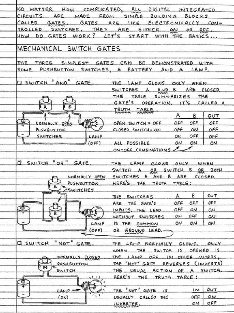 Logic Gates Circuits Notes | PDF