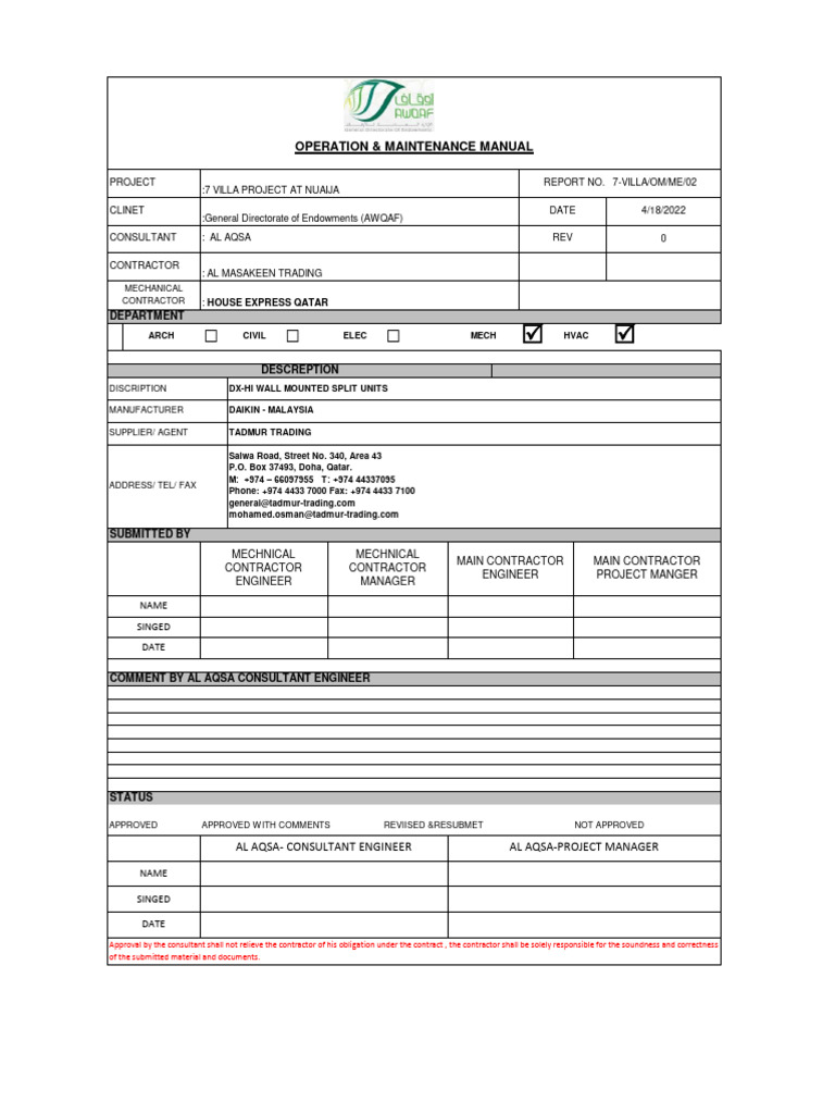 7 Villa Project AC Installation Manual | PDF | Electrical Wiring | Air ...