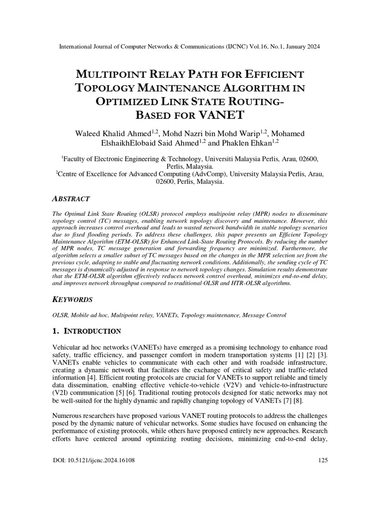 Multipoint Relay Path for Efficient Topology Maintenance Algorithm in ...