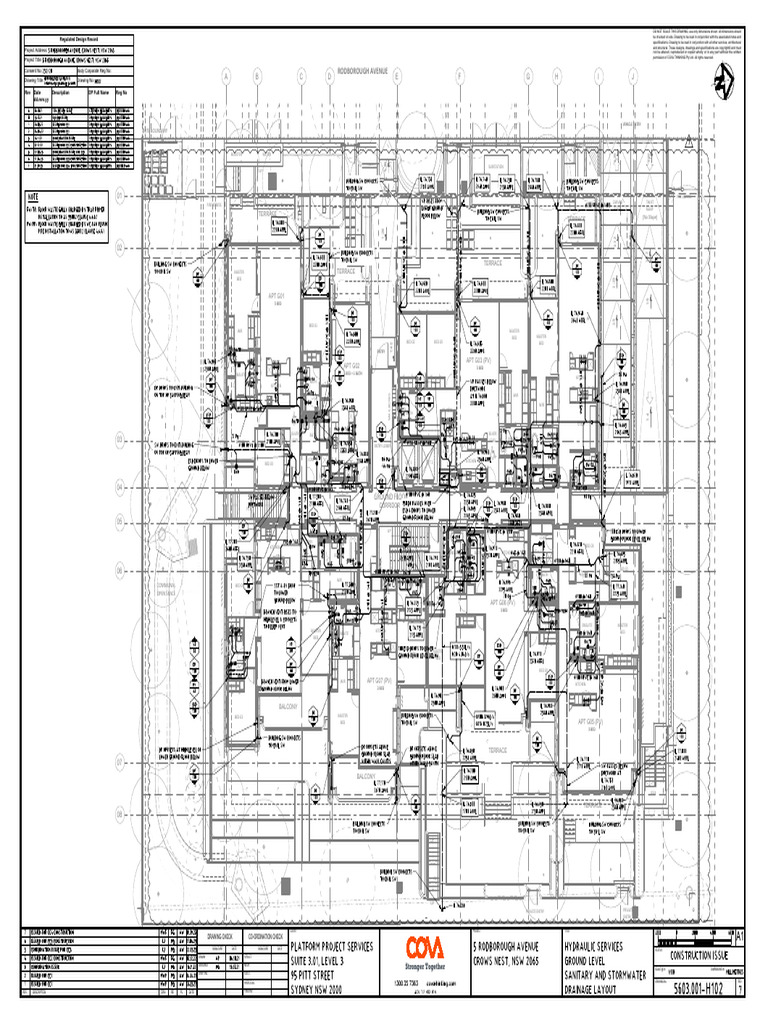 h102 Ground Level Sanitary and Stormwater Drainage Layout Rev.7 | PDF