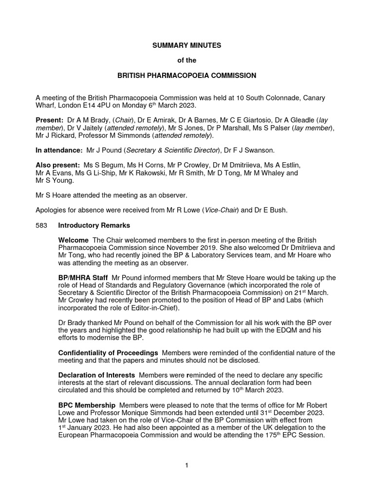 BPC---March-2023 | PDF | Pharmacology