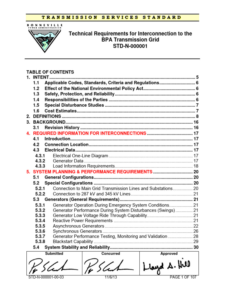 BPA Transmission Grid Interconnection Standards | PDF | Electrical ...