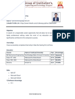 Name - Mobile No. Mail Id - Linkedin Profile Link - : Devang Ashok Jadhav Fourth-Year Mechanical Engineering
