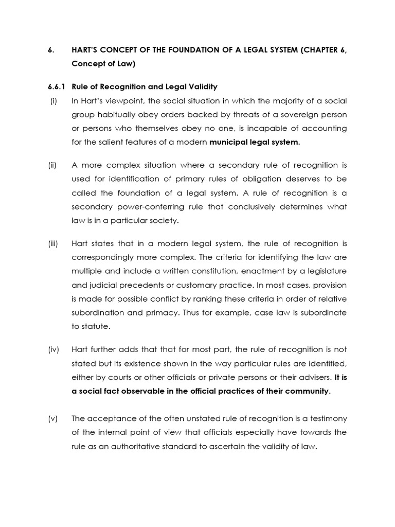 Hart's Rule of Recognition Explained | PDF | Validity (Statistics ...