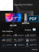 ProArt Display PA278QV Datasheet