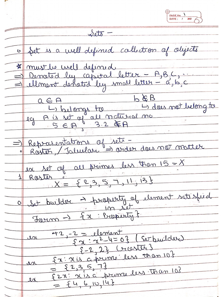 Sets Notes From Lecture of Mohit Tyagi | PDF