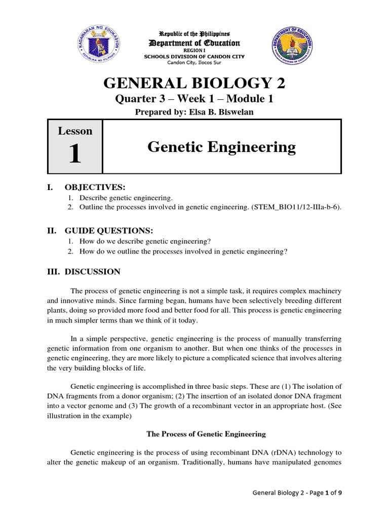 Genetic Engineering: Processes and Applications | PDF | Recombinant Dna ...