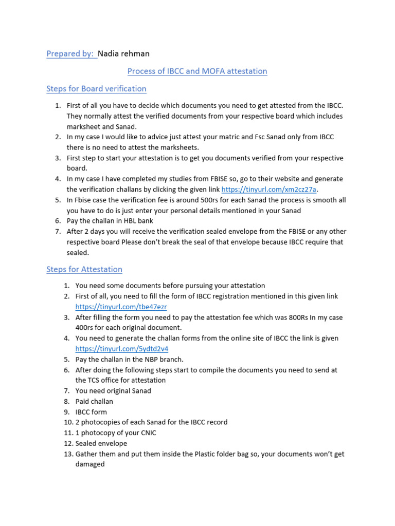 IBCC and MOFA Attestation Guide | PDF | Finance & Money Management | Law