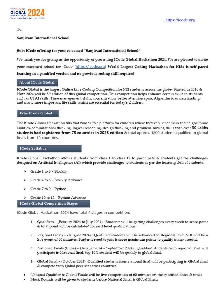 ICode Global Hackathon 2024 Invitation | PDF | Artificial Intelligence ...