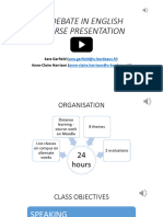 Anglais S3 Debate Course Presentation