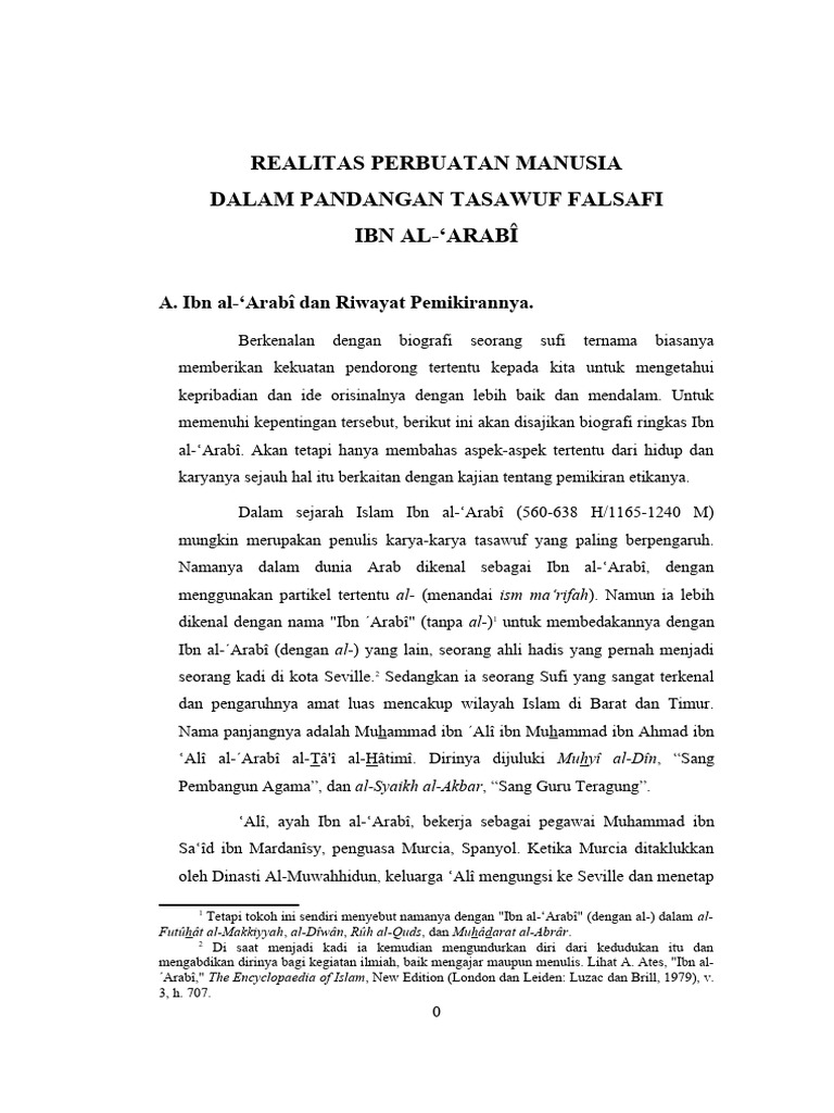 Perbuatan Manusia Menurut Ibn Al Arabi | PDF | Ilmu Sosial | Filsafat