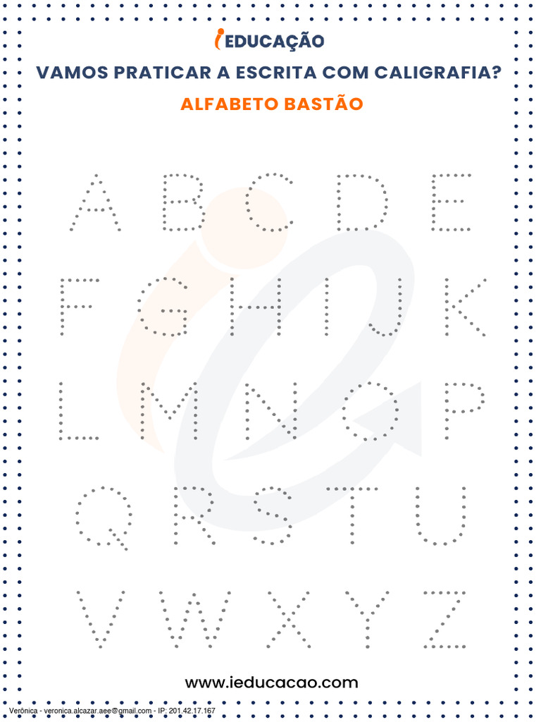 Prática de Caligrafia: Alfabeto Bastão | PDF | Caixa alta e caixa baixa ...