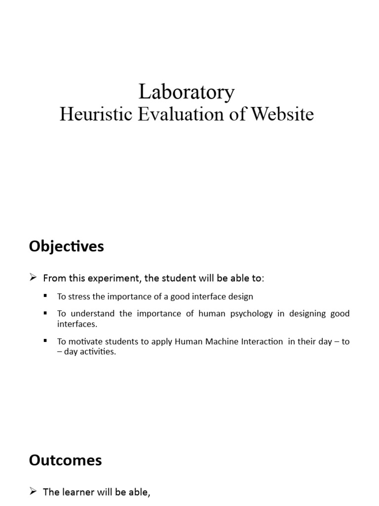 Heuristic Evaluation for Usability Design | PDF | Usability | Cognitive ...
