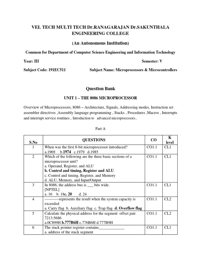 MPMC 1 | PDF | Computer Science | Computer Engineering