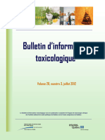 Bulletin D'information Toxicologique: Volume 28, Numéro 3, Juillet 2012