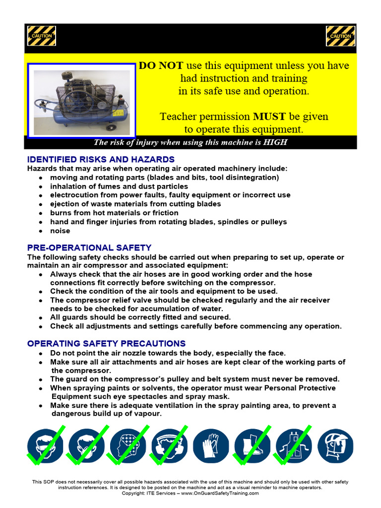 compressed_air_sop PDF Machines Safety