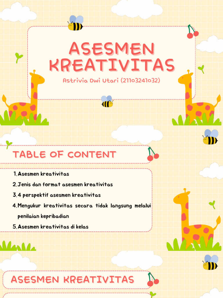 Asesmen Asesmen Kreativitas Kreativitas: Astrivia Dwi Utari ...