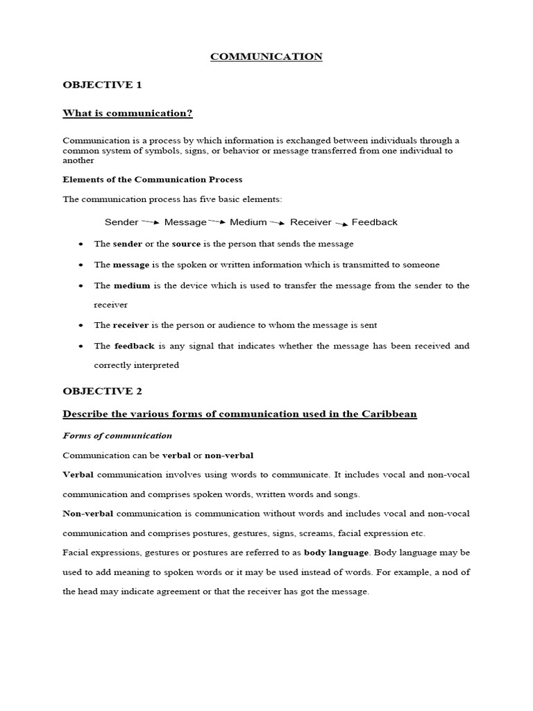 Comunication Handout | PDF