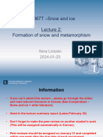 Lecture 2 Formation of Snow and Metamorphism
