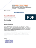 Relieving Letter RCB