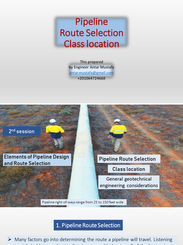 Pipeline Route Selection and Design Factors | PDF | Easement | Earthquakes