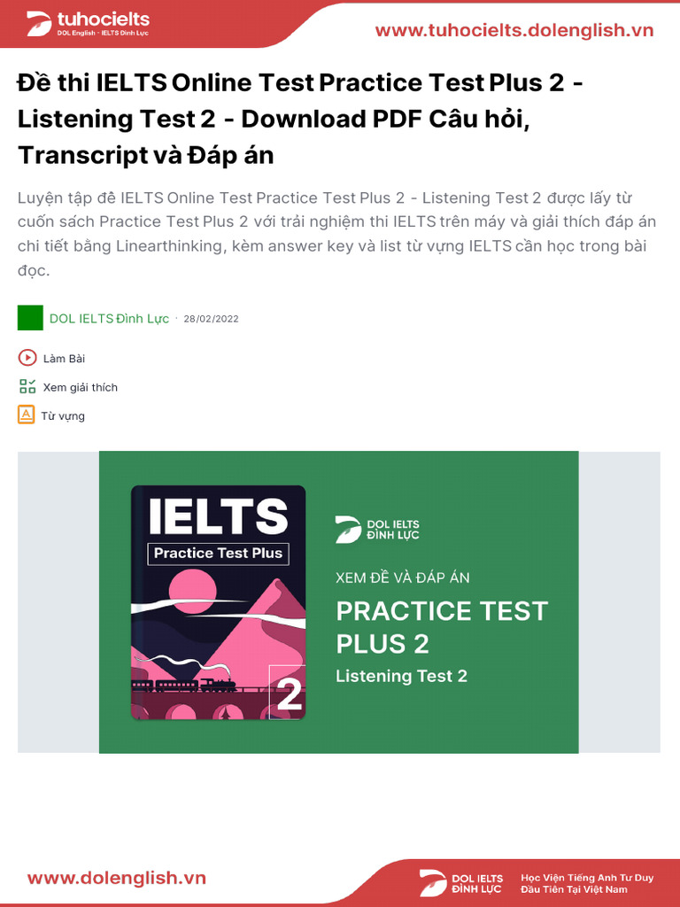 IELTS Listening Practice Test 2 | PDF | Multilingualism | Cognition