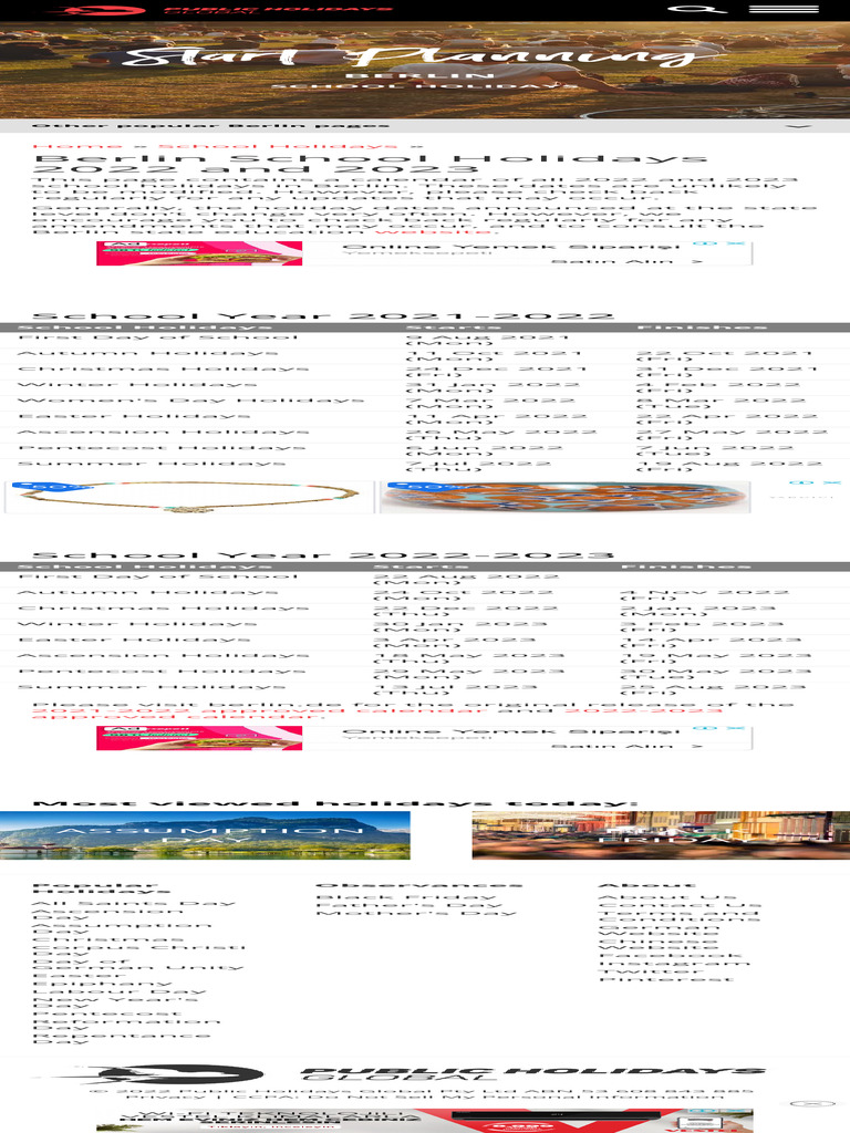 OSTERFERIEN 2023 BERLIN intelligence overview