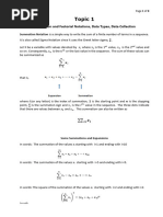 TOPIC1. Summation and Factorial Notations, Data Types, Data Collection