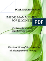 Session Three Fme 343 - Evolution of Management Theories Continued