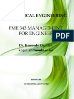 Session One Fme 343 - Management Introduction