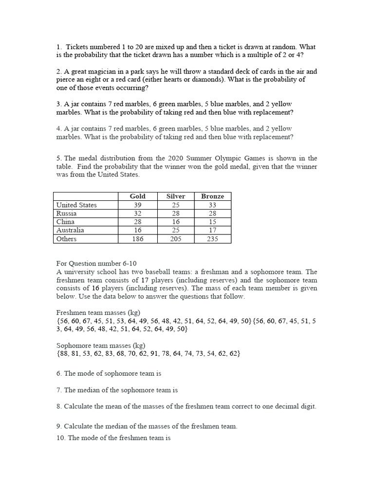 Probability Problems and Solutions | PDF | Significant Figures | Normal ...