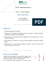 Part 3 - Matrix Algebra - Matrix Operations