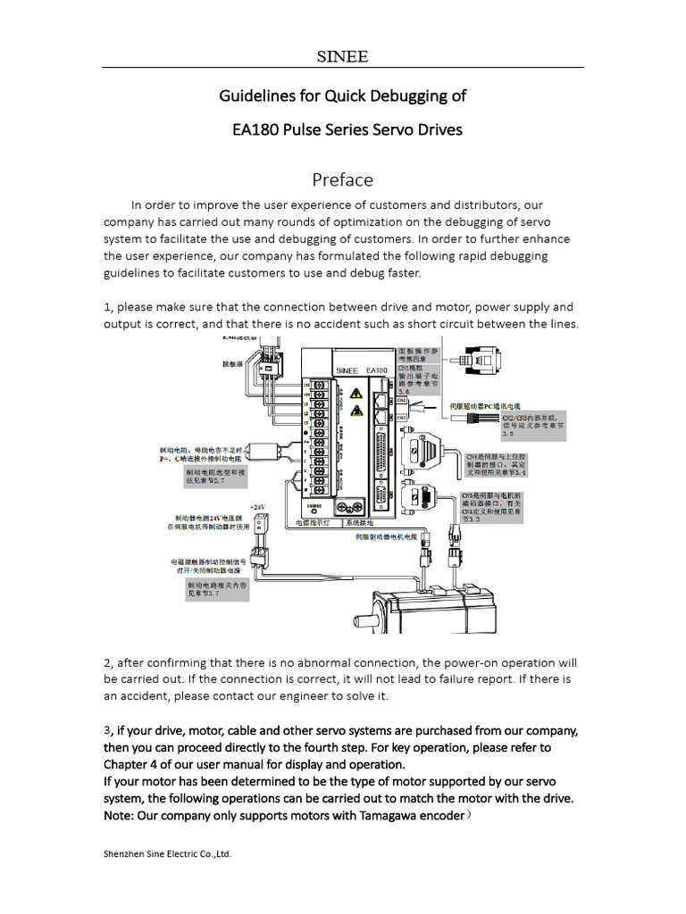 Ea180 pulses servo drive quick debugging pdf servomechanism belt