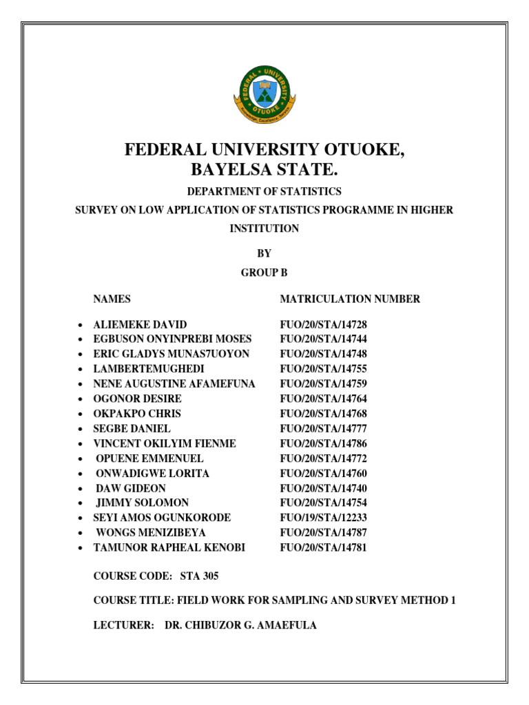 Group B | PDF | Survey Methodology | Institution