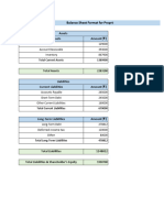 Balance Sheet Format in Excel For Proprietorship Business