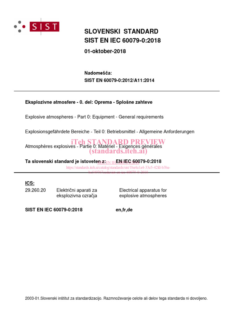 Sist en Iec 60079 0 2018 | PDF | Screw | Engineering Tolerance