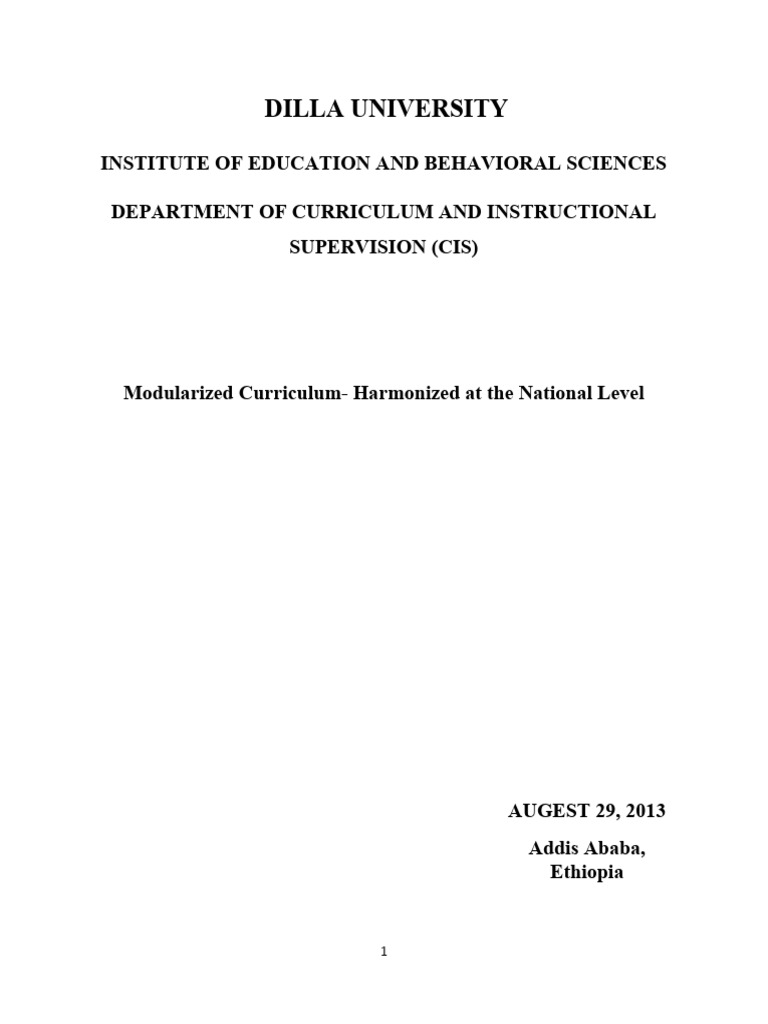 Modularized Curriculum for Education Degree | PDF | Curriculum ...