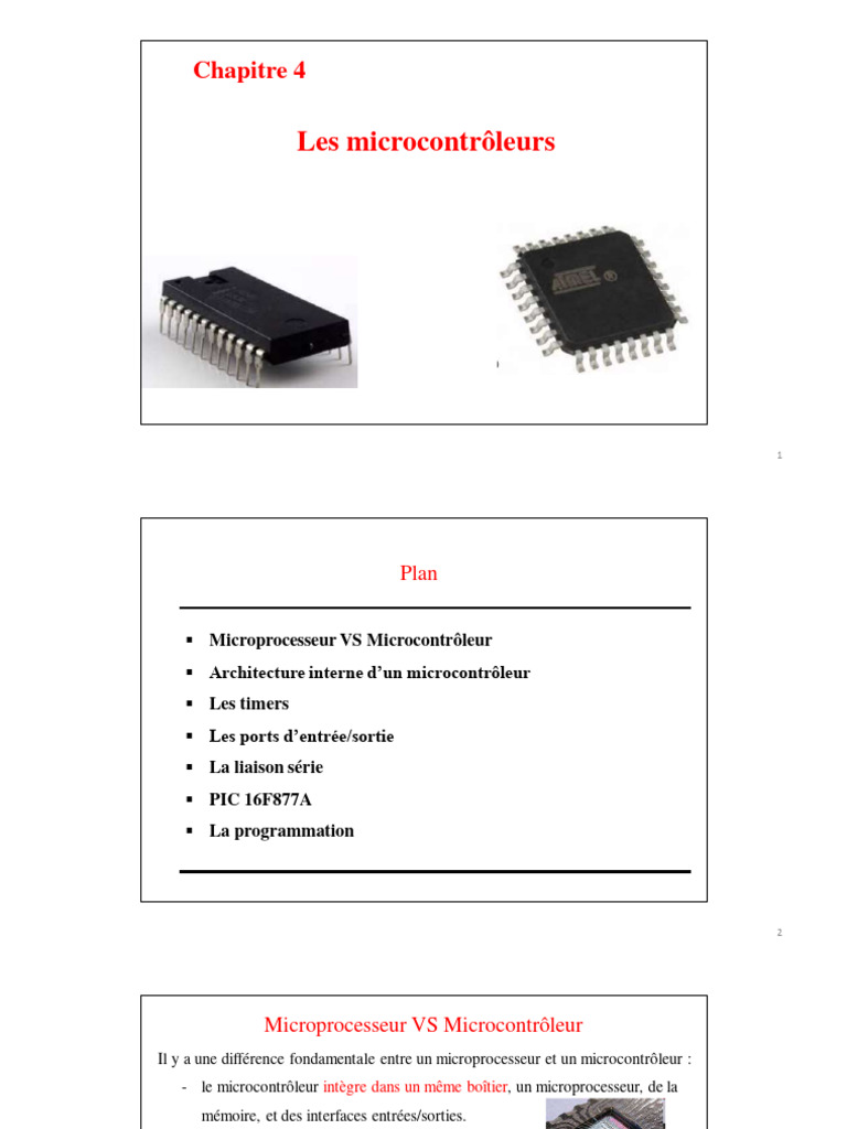 Microcontrôleurs : Architecture et Programmation | PDF ...
