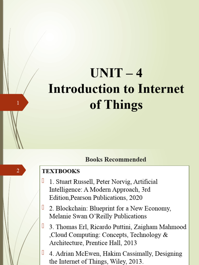 Unit - 4 - Introduction To IoT. | PDF | Internet Of Things | Computer ...