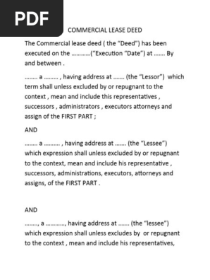 COMMERCIAL LEASE DEED