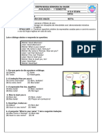 Avaliação de Língua Inglesa 5 E 6 ETAPA 1°semestre