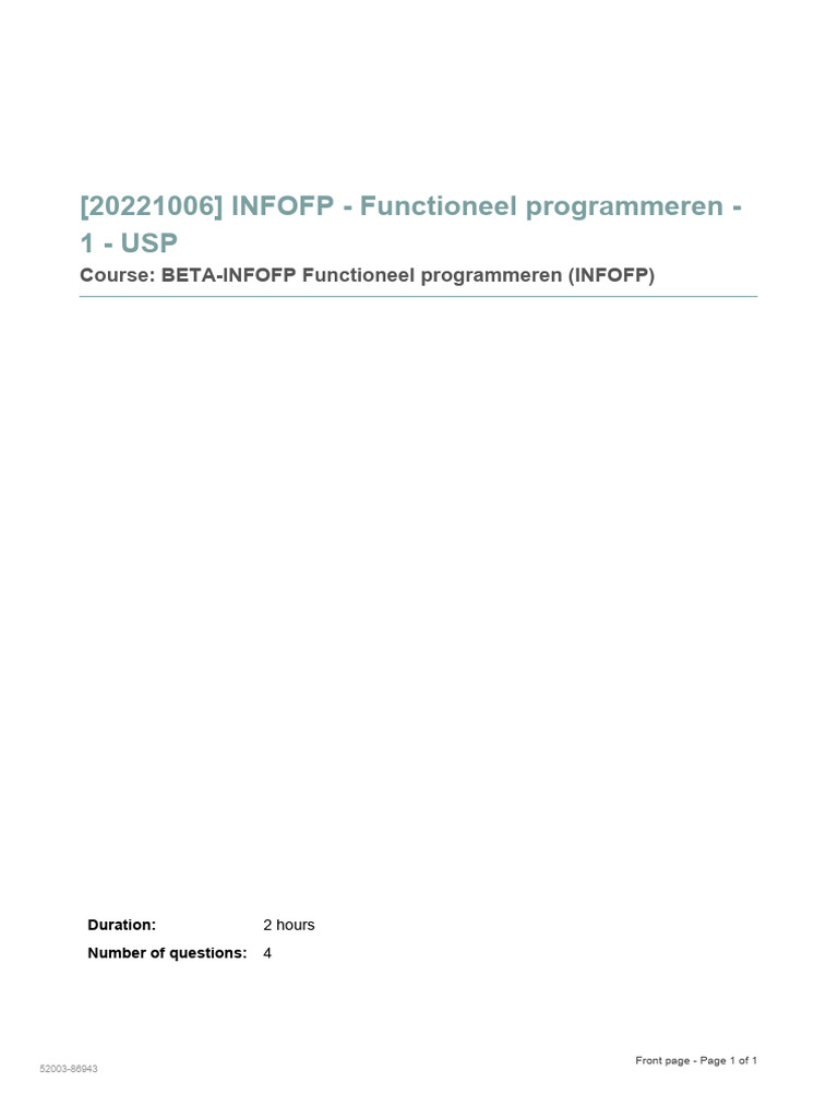 Functional Programming Course INFOFP | PDF | Computer Programming ...